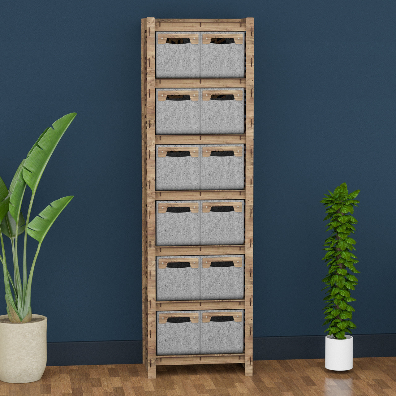 Solar Tall 12 Drawer Storage Tower [12 SMALL GRAY BINS]