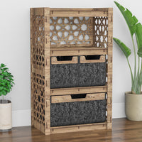 Thumbnail for Arabic Chest Of 3 Drawers Storage Cabinet [1L 2S BLACK BINS]