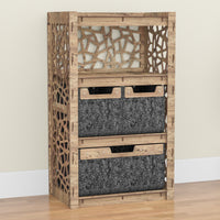 Thumbnail for Stones Chest Of 3 Drawers Storage Cabinet [1L 2S BLACK BINS]