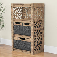 Thumbnail for Stones Chest Of 3 Drawers Storage Cabinet [1L 2S BLACK BINS]