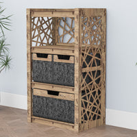 Thumbnail for Crystals Chest Of 3 Drawers Storage Cabinet [1L 2S BLACK BINS]