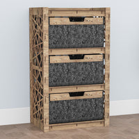 Thumbnail for Crystals Chest Of 3 Drawers Storage Cabinet [3 LARGE BLACK BINS]