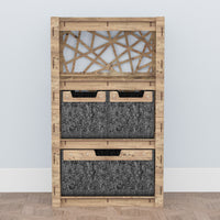 Thumbnail for Crystals Chest Of 3 Drawers Storage Cabinet [1L 2S BLACK BINS]