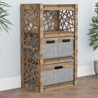 Thumbnail for Crystals Chest Of 3 Drawers Storage Cabinet [1L 2S GRAY BINS]