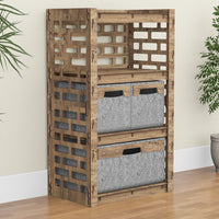 Thumbnail for Brickwall Chest Of 3 Drawers Storage Cabinet [1L 2S GRAY BINS]