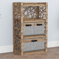 Thumbnail for Crystals Chest Of 3 Drawers Storage Cabinet [1L 2S GRAY BINS]