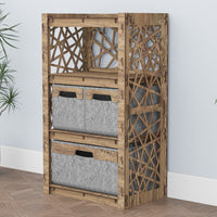 Thumbnail for Crystals Chest Of 3 Drawers Storage Cabinet [1L 2S GRAY BINS]