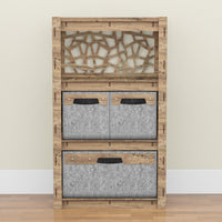 Thumbnail for Stones Chest Of 3 Drawers Storage Cabinet [1L 2S GRAY BINS]