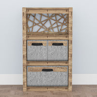 Thumbnail for Crystals Chest Of 3 Drawers Storage Cabinet [1L 2S GRAY BINS]