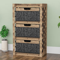 Thumbnail for Honeycomb Chest Of 3 Drawers Storage Cabinet [3 LARGE BLACK BINS]