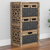 Thumbnail for Arabic Chest Of 5 Drawers Storage Cabinet [1L 4S BLACK BINS]