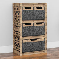 Thumbnail for Arabic Chest Of 5 Drawers Storage Cabinet [1L 4S BLACK BINS]