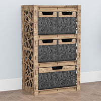 Thumbnail for Crystals Chest Of 5 Drawers Storage Cabinet [1L 4S BLACK BINS]