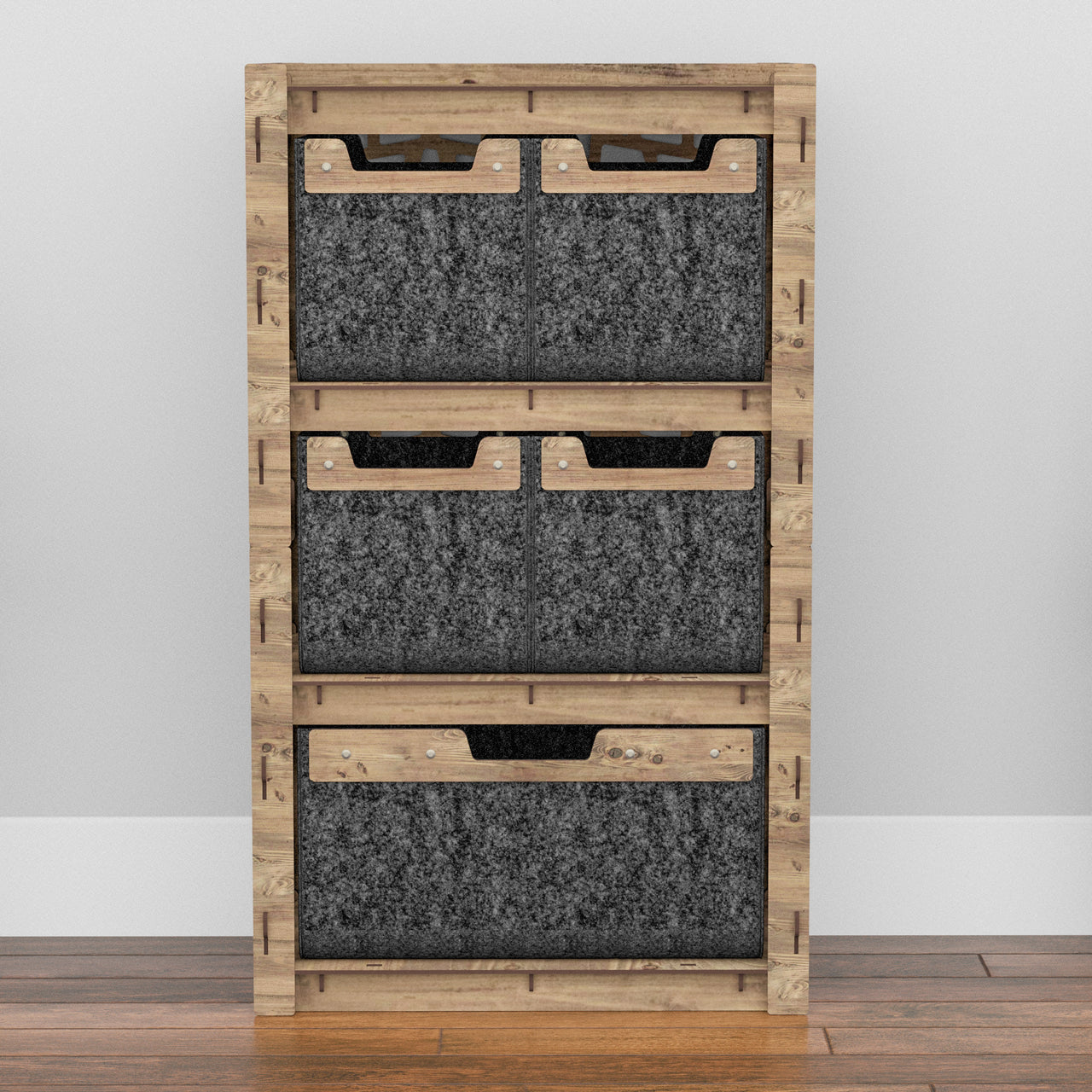 Stones Chest Of 5 Drawers Storage Cabinet [1L 4S BLACK BINS]