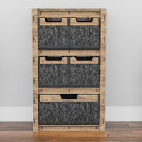 Thumbnail for Honeycomb Chest Of 5 Drawers Storage Cabinet [1L 4S BLACK BINS]