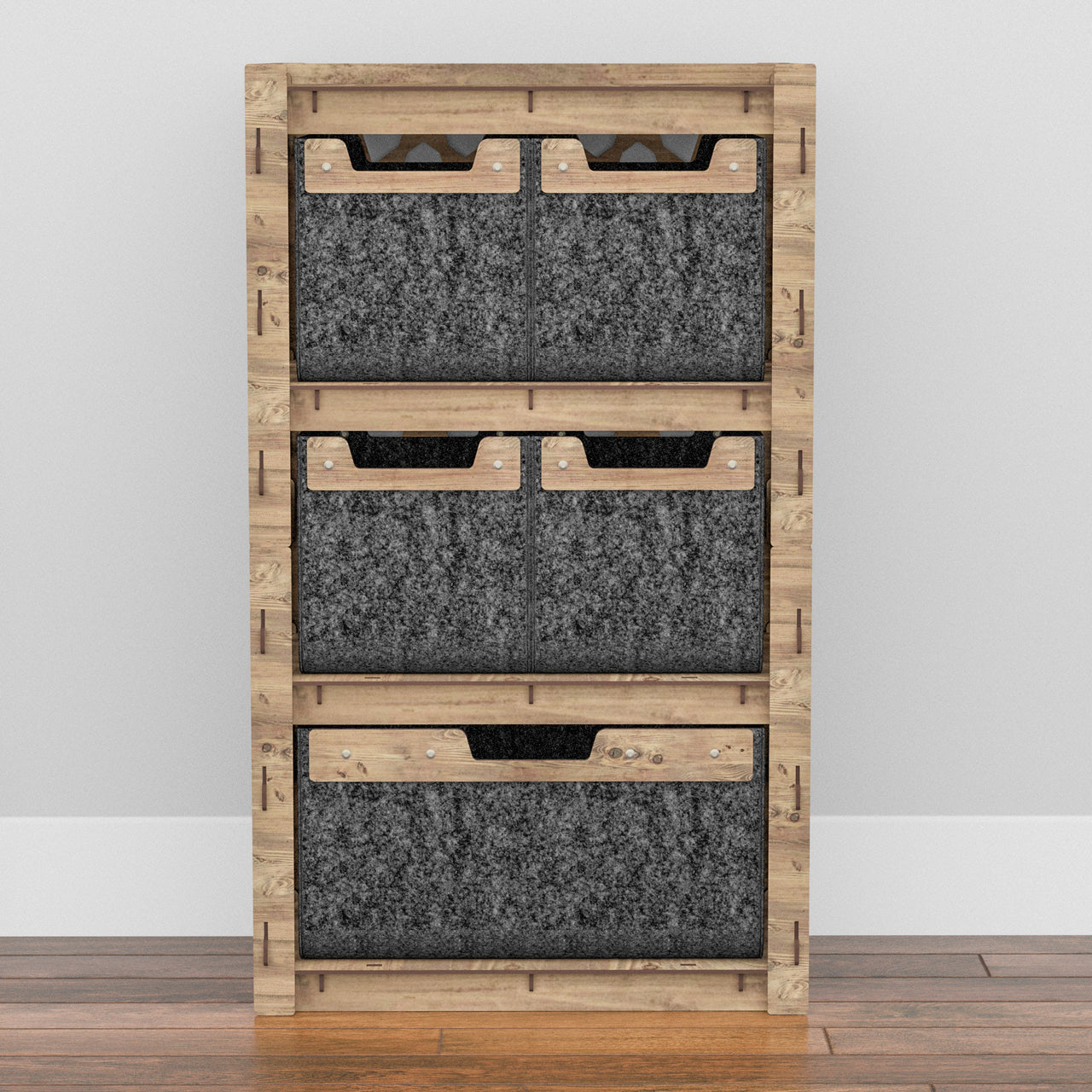 Arabic Chest Of 5 Drawers Storage Cabinet [1L 4S BLACK BINS]