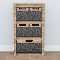 Thumbnail for Crystals Chest Of 5 Drawers Storage Cabinet [1L 4S BLACK BINS]