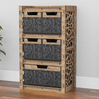 Thumbnail for Stones Chest Of 5 Drawers Storage Cabinet [1L 4S BLACK BINS]