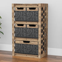 Thumbnail for Honeycomb Chest Of 5 Drawers Storage Cabinet [1L 4S BLACK BINS]