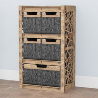 Thumbnail for Crystals Chest Of 5 Drawers Storage Cabinet [1L 4S BLACK BINS]