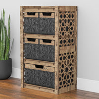 Thumbnail for Arabic Chest Of 5 Drawers Storage Cabinet [1L 4S BLACK BINS]