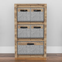 Thumbnail for Stones Chest Of 5 Drawers Storage Cabinet [1L 4S GRAY BINS]