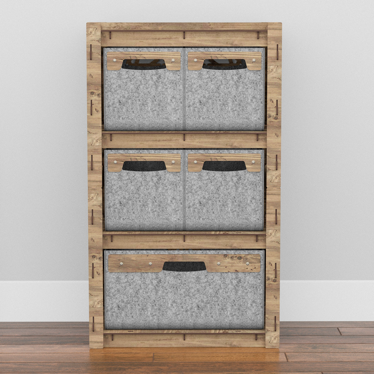 Arabic Chest Of 5 Drawers Storage Cabinet [1L 4S GRAY BINS]