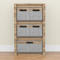 Thumbnail for Brickwall Chest Of 5 Drawers Storage Cabinet [1L 4S GRAY BINS]