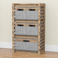 Thumbnail for Brickwall Chest Of 5 Drawers Storage Cabinet [1L 4S GRAY BINS]