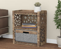 Thumbnail for Arabic Bedside Table Nightstand 1 Drawer [1 LARGE GRAY BIN]