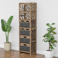 Thumbnail for Crystals Tall 6 Drawer Storage Tower [2L 4S BLACK BINS]