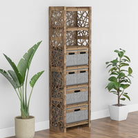 Thumbnail for Crystals Tall 6 Drawer Storage Tower [2L 4S GRAY BINS]
