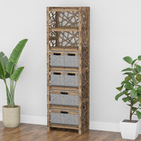 Thumbnail for Crystals Tall 6 Drawer Storage Tower [2L 4S GRAY BINS]