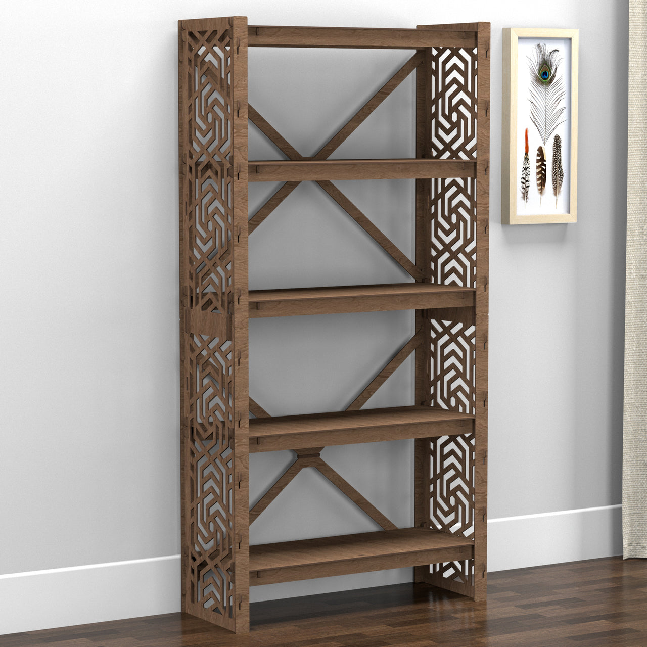 Solar Shallow X 5-tier Bookshelf Bookcase Shelving Unit