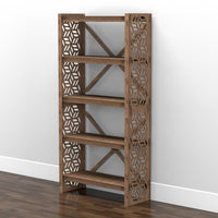 Thumbnail for Flowers Shallow X 5-tier Bookshelf Bookcase Shelving Unit