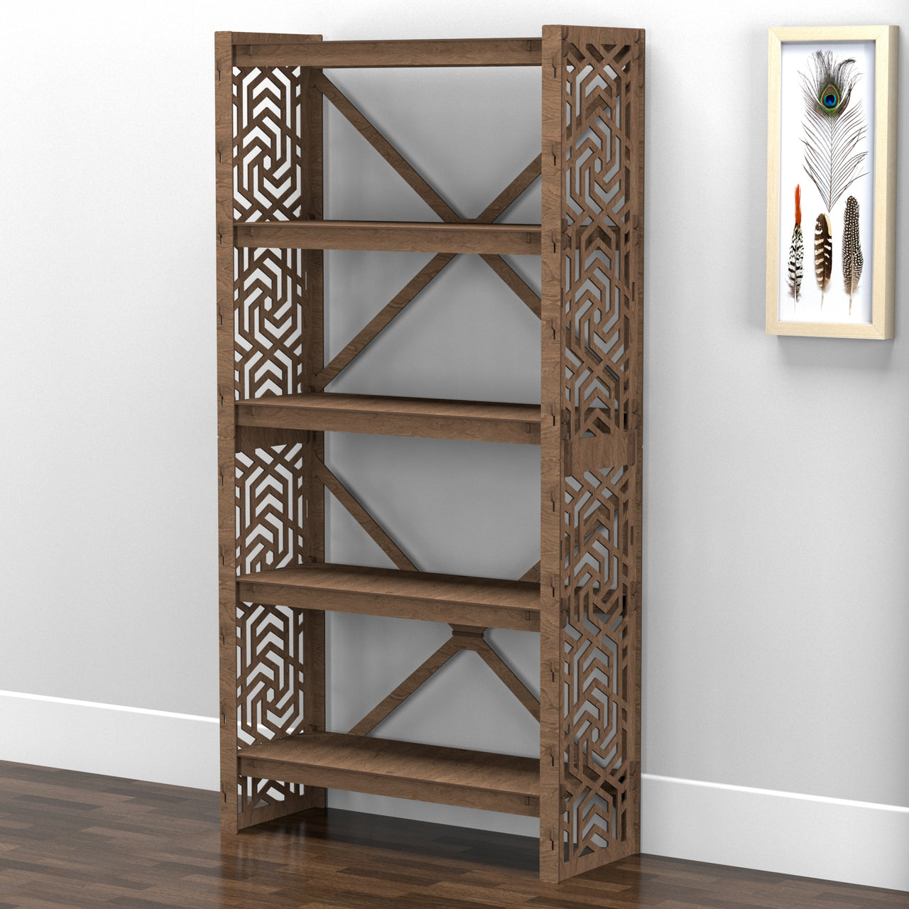 Solar Shallow X 5-tier Bookshelf Bookcase Shelving Unit