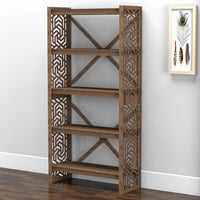 Thumbnail for Solar Shallow X 5-tier Bookshelf Bookcase Shelving Unit