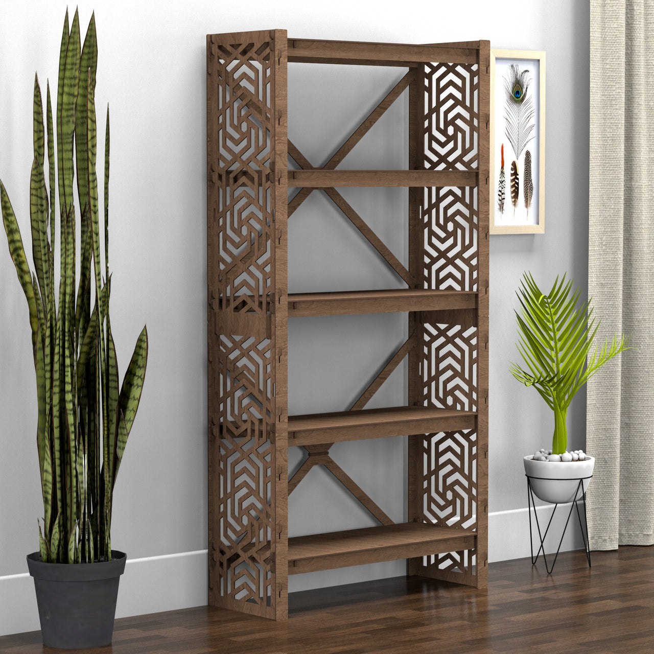 Solar Shallow X 5-tier Bookshelf Bookcase Shelving Unit