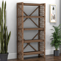 Thumbnail for Flowers Shallow X 5-tier Bookshelf Bookcase Shelving Unit