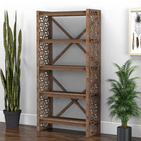 Thumbnail for Flowers Shallow X 5-tier Bookshelf Bookcase Shelving Unit