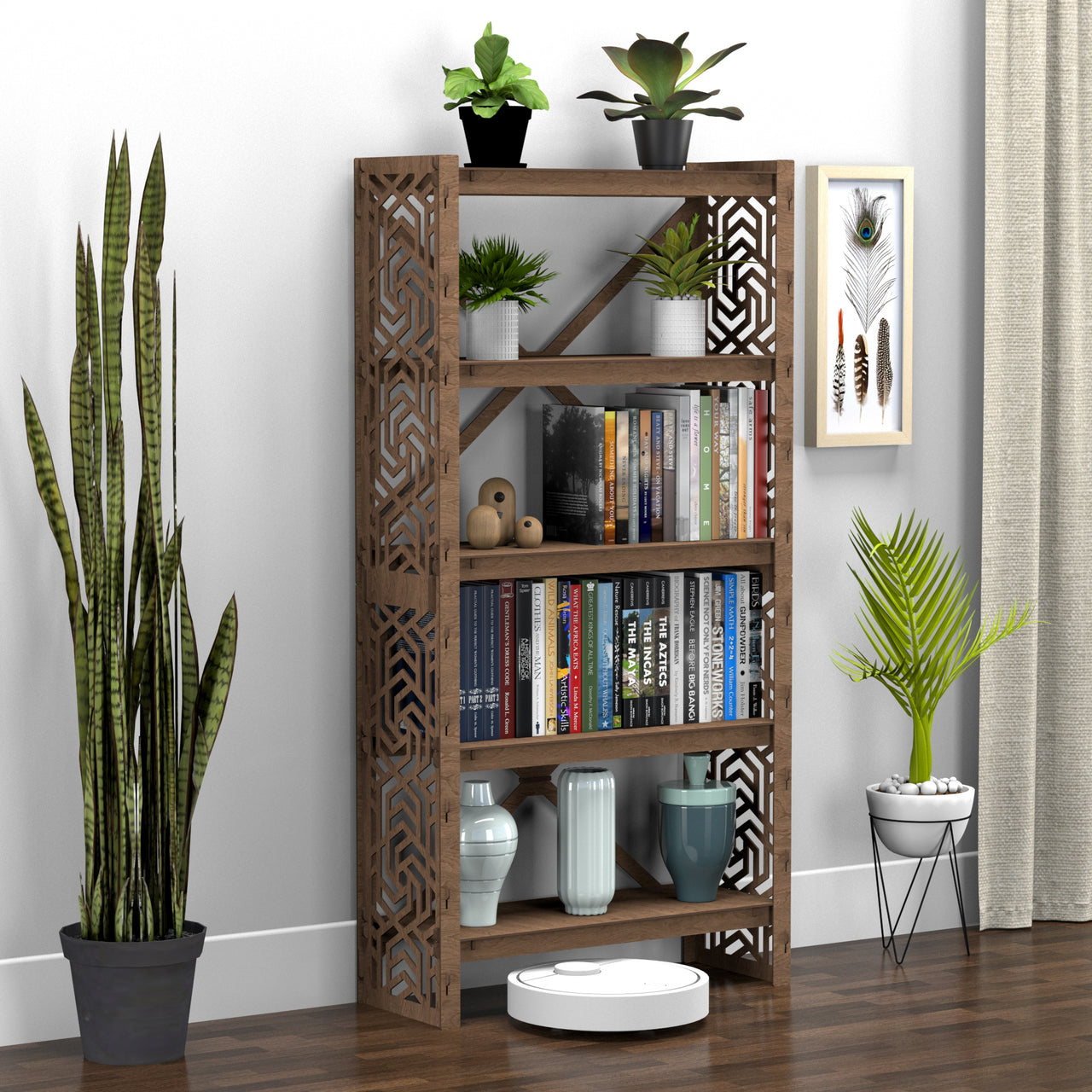 Solar Shallow X 5-tier Bookshelf Bookcase Shelving Unit