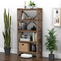 Thumbnail for Flowers Shallow X 5-tier Bookshelf Bookcase Shelving Unit