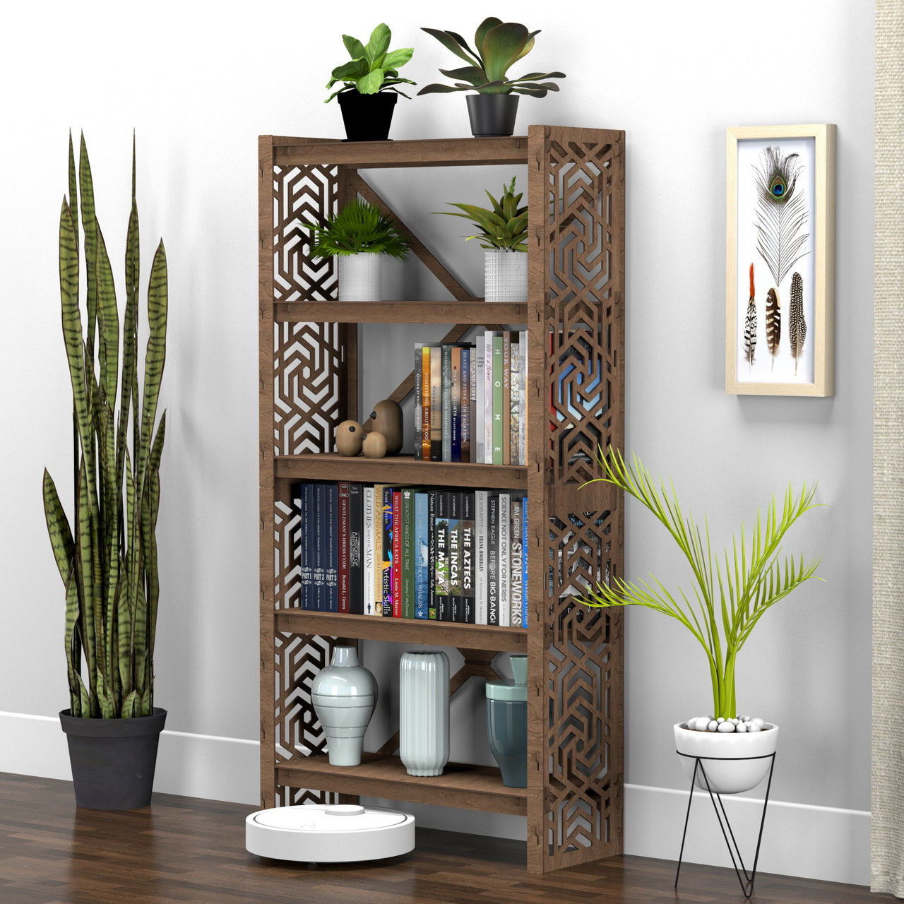 Solar Shallow X 5-tier Bookshelf Bookcase Shelving Unit