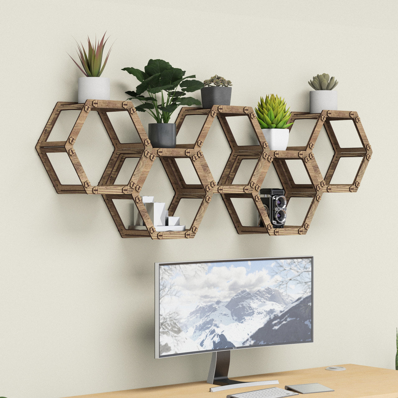 Hexagon Wall Shelves [5pcs set]