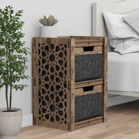 Thumbnail for Arabic Bedside Table Nightstand 2 Drawers [2 BLACK BINS]