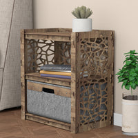 Thumbnail for Stones Bedside Table Nightstand 1 Drawer [1 LARGE GRAY BIN]