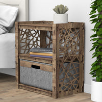 Thumbnail for Crystals Bedside Table Nightstand 1 Drawer [1 LARGE GRAY BIN]