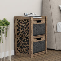 Thumbnail for Crystals Bedside Table Nightstand 2 Drawers [2 BLACK BINS]