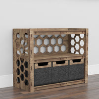 Thumbnail for Honeycomb Low Dresser 3 Drawers Side Table [3 SMALL BLACK BINS]