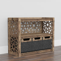 Thumbnail for Arabic Low Dresser 3 Drawers Side Table [3 SMALL BLACK BINS]